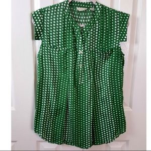 Anthropologie 11.1.TYLHO green spotted blouse